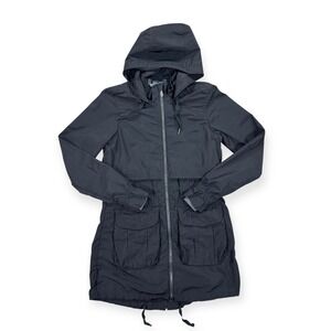 Mountain Hardwear Anorak Jacket Women's Small Black Full Zip Zip Pockets Hooded